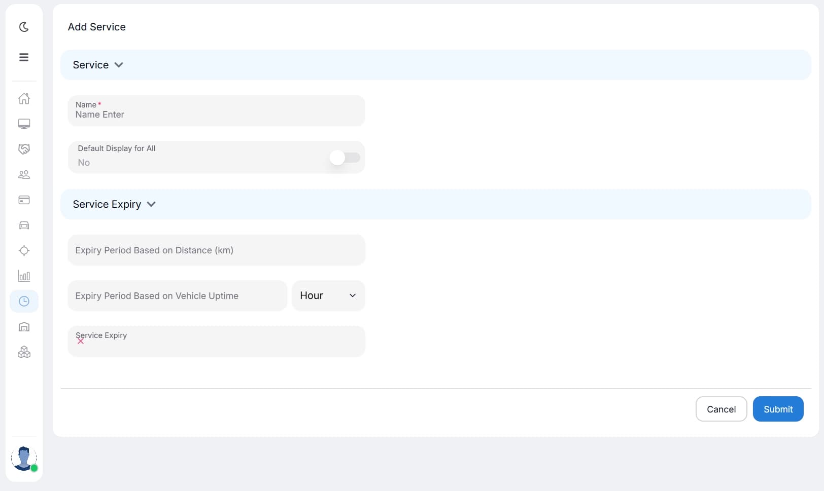 Maintenance scheduling interface