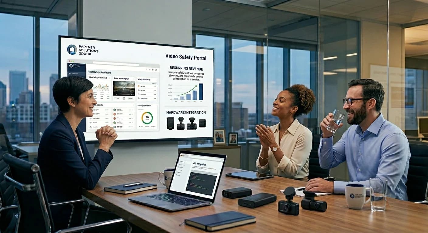 Partner portal showing multi-client video dashboard