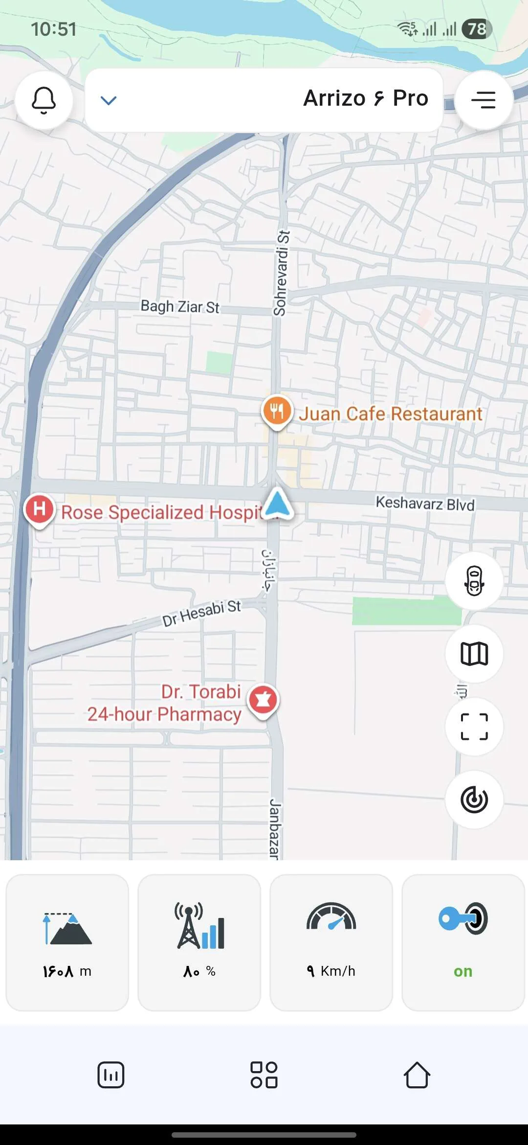 Live asset tracking map